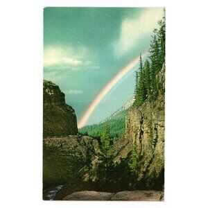 Rainbow Over Golden Gate Canyon Yellowstone Park Mt Everts Postcard Haynes